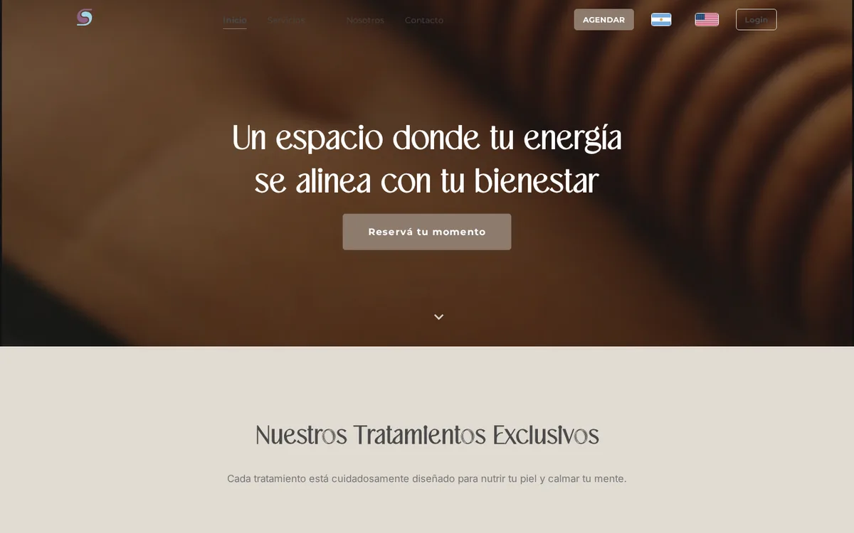 Captura de la web de Sqin Wellness, centro de bienestar y tratamientos de piel
